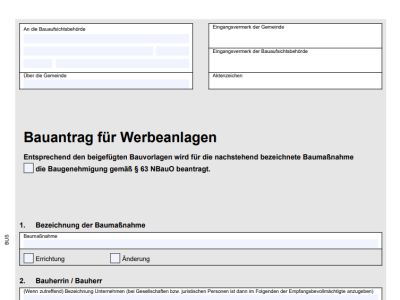 Bauanträge für Werbeanlagen in Niedersachsen