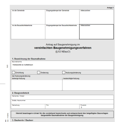 Bauantrag für Werbeanlagen in Niedersachsen